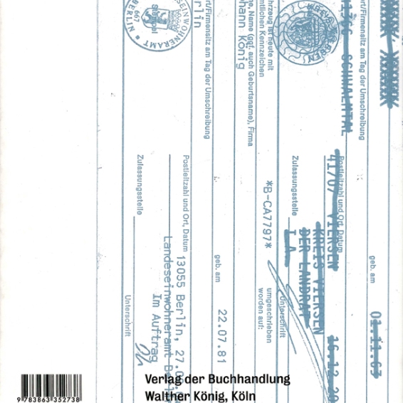 Künstlerbuch | Johannes Wohnseifer. Teile, Verlag der Buchhandlung Walther König, Köln 2013 - Rückseite (Foto: Marlene Obermayer)