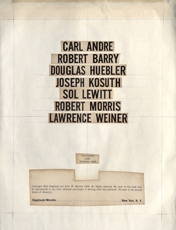 Mock-up draft of title page for Xerox Book 1968 [I.A.30] (Copyright MOMA)